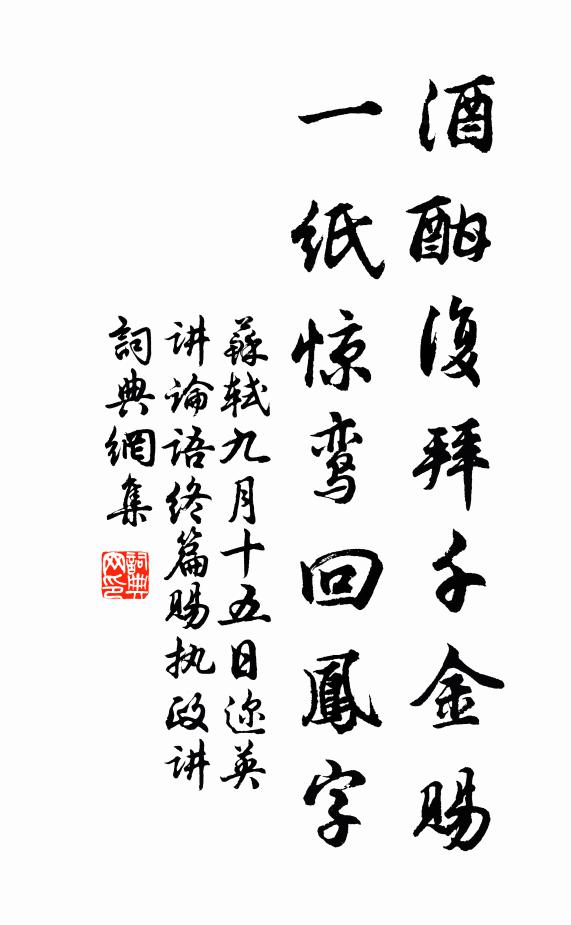 苏轼酒酣复拜千金赐，一纸惊鸾回凤字书法作品欣赏