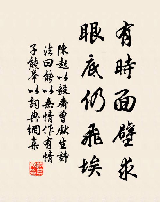 陈起有时面壁求，眼底仍飞埃书法作品欣赏