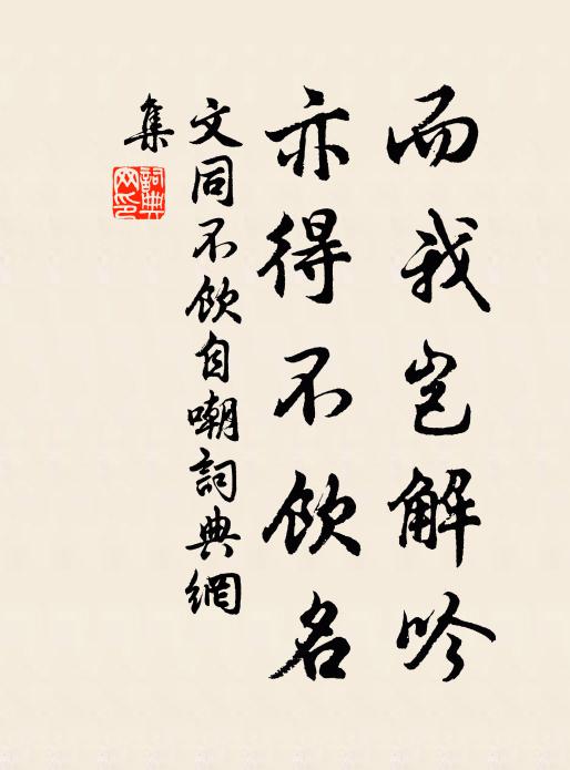 文同而我岂解吟，亦得不饮名书法作品欣赏