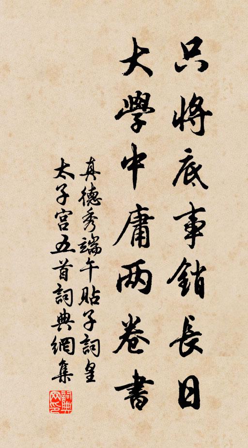 真德秀只将底事销长日，大学中庸两卷书书法作品欣赏