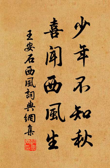 王安石少年不知秋，喜闻西风生书法作品欣赏