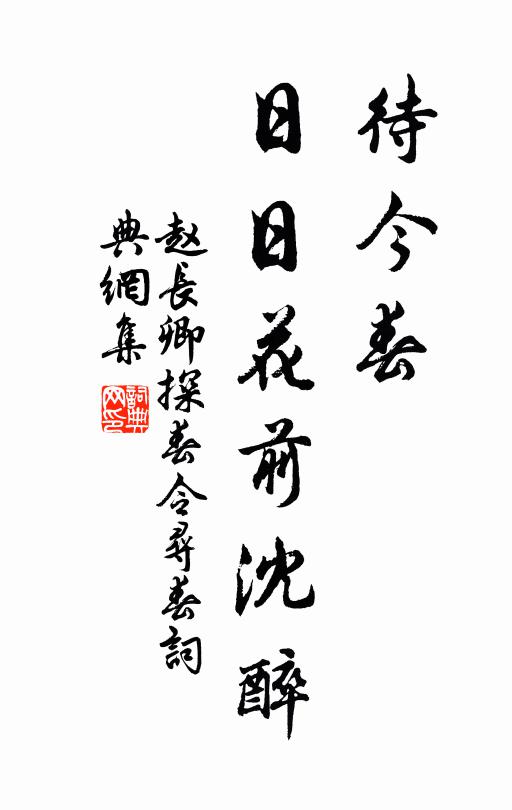 赵长卿待今春、日日花前沈醉书法作品欣赏