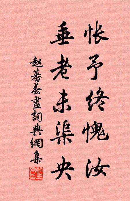 赵蕃怅予终愧汝，垂老未渠央书法作品欣赏