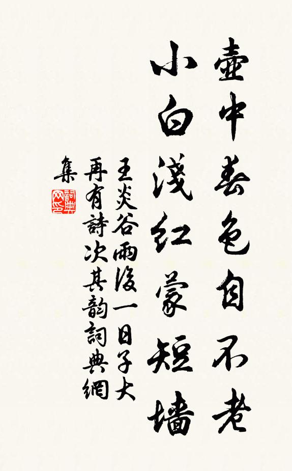 王炎壶中春色自不老，小白浅红蒙短墙书法作品欣赏