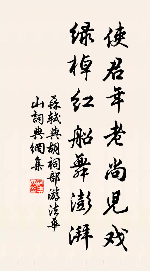 苏轼使君年老尚儿戏，绿棹红船舞澎湃书法作品欣赏