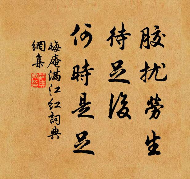 晦庵胶扰劳生，待足后、何时是足书法作品欣赏
