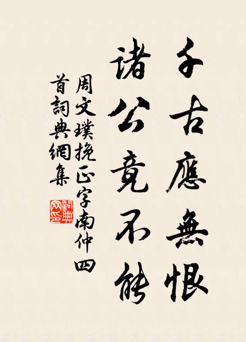 周文璞千古应无恨，诸公竟不能书法作品欣赏