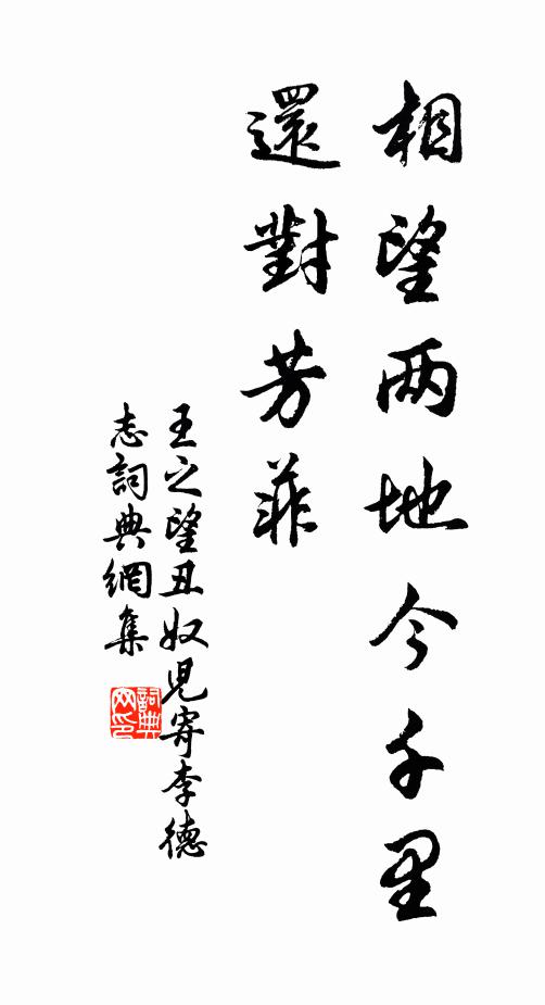 王之望相望两地今千里，还对芳菲书法作品欣赏