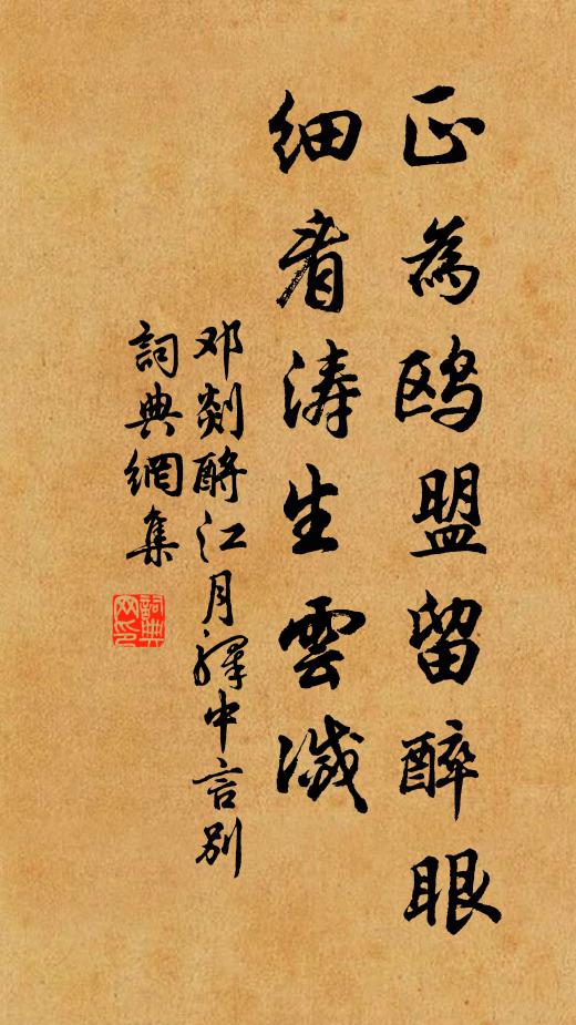 邓剡正为鸥盟留醉眼，细看涛生云灭书法作品欣赏