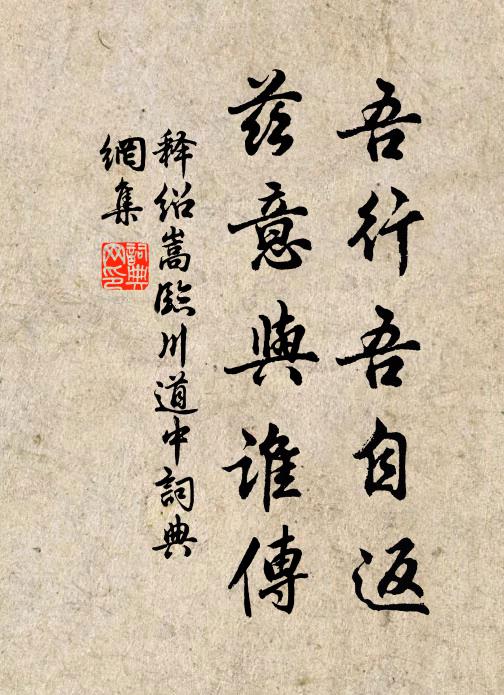 释绍嵩吾行吾自返，兹意与谁传书法作品欣赏