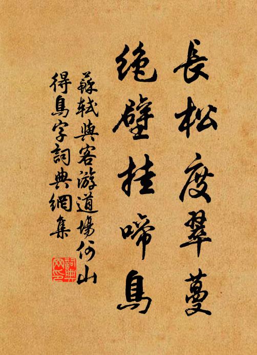 苏轼长松度翠蔓，绝壁挂啼鸟书法作品欣赏