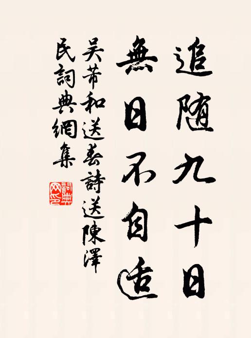 吴芾追随九十日，无日不自适书法作品欣赏
