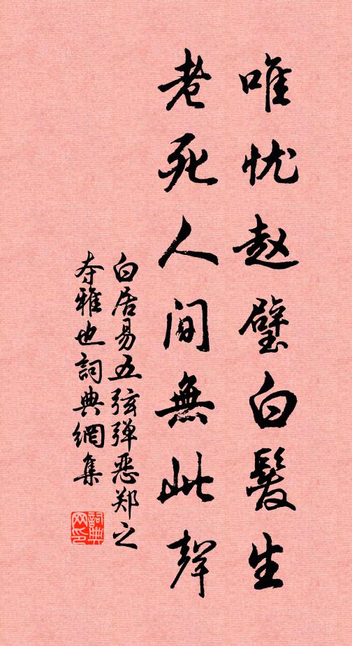 白居易唯忧赵璧白发生，老死人间无此声书法作品欣赏