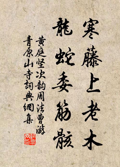 黄庭坚寒藤上老木，龙蛇委筋骸书法作品欣赏