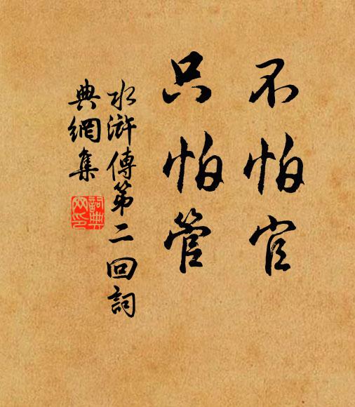 施耐庵不怕官,只怕管。书法作品欣赏