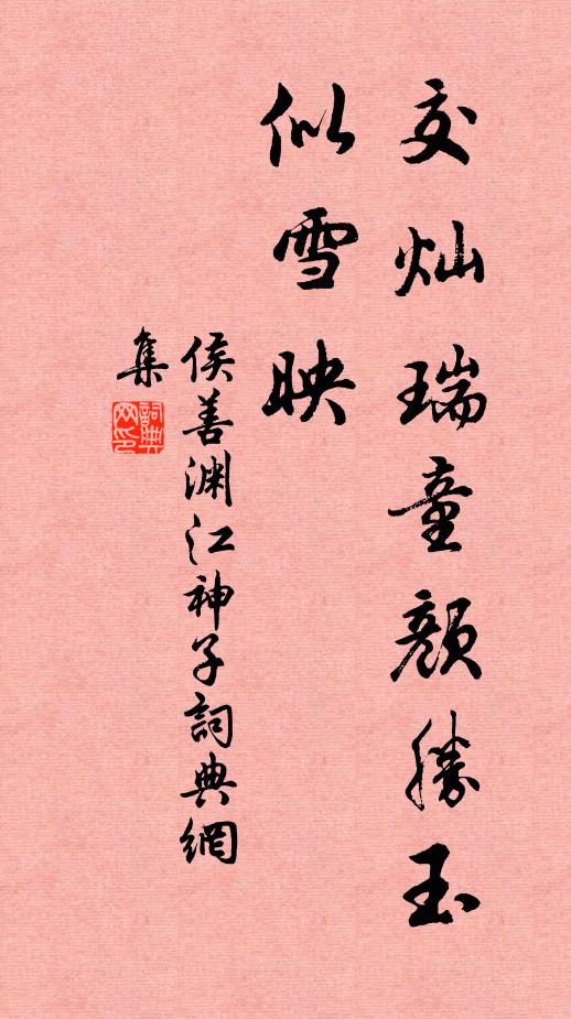 侯善渊交灿瑞童颜胜玉，似雪映书法作品欣赏