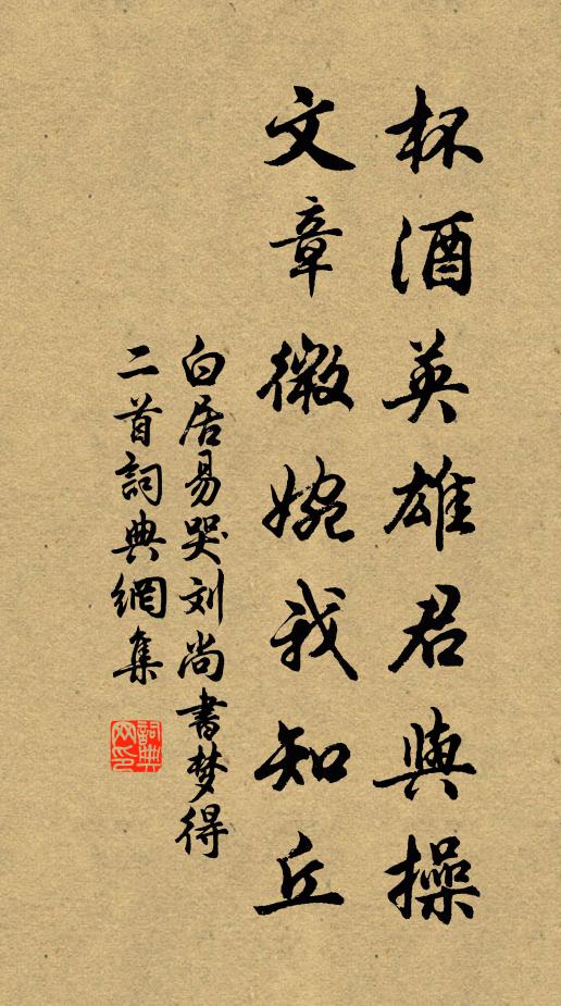 白居易杯酒英雄君与操，文章微婉我知丘书法作品欣赏
