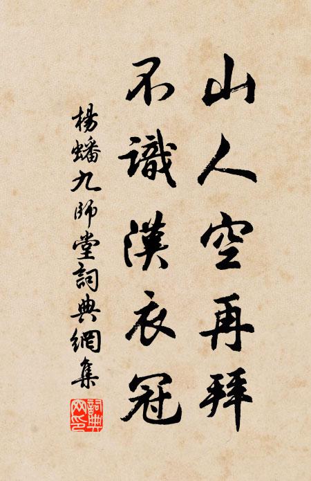 杨蟠山人空再拜，不识汉衣冠书法作品欣赏
