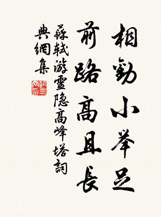 苏轼相劝小举足，前路高且长书法作品欣赏