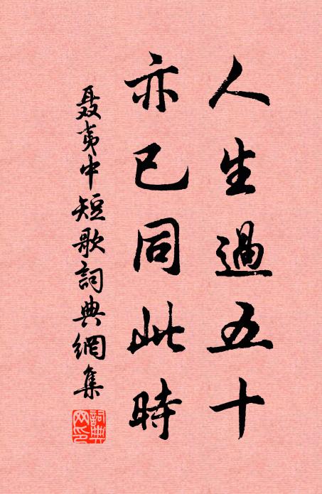 聂夷中人生过五十，亦已同此时书法作品欣赏