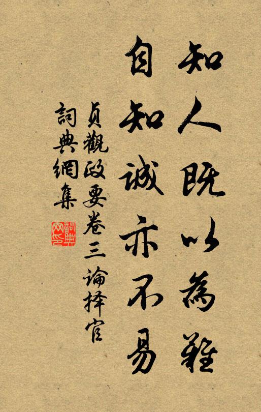 吴兢知人既以为难，自知诚亦不易。书法作品欣赏