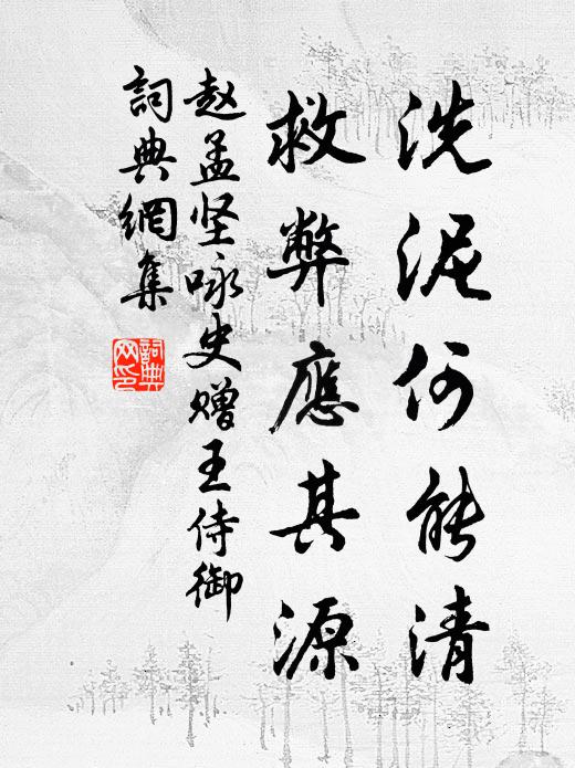 赵孟坚洗泥何能清,救弊应其源书法作品欣赏