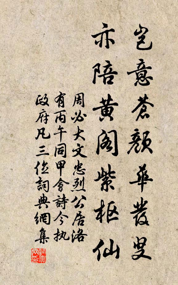 周必大岂意苍颜华发叟，亦陪黄阁紫枢仙书法作品欣赏