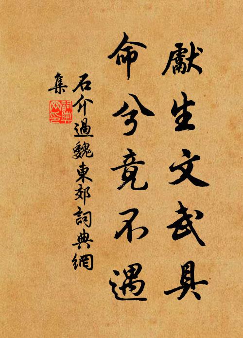 石介先生文武具，命兮竟不遇书法作品欣赏