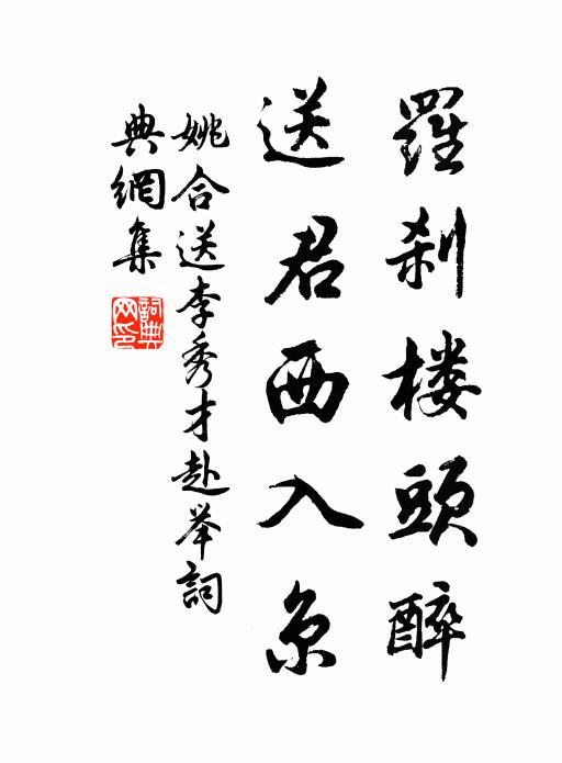 姚合罗刹楼头醉，送君西入京书法作品欣赏