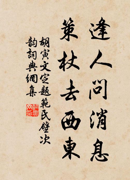 胡寅逢人问消息，策杖去西东书法作品欣赏