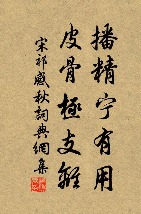 宋祁播精宁有用，皮骨极支离书法作品欣赏