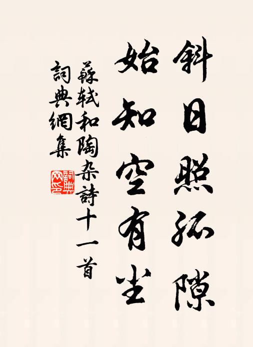 苏轼斜日照孤隙，始知空有尘书法作品欣赏