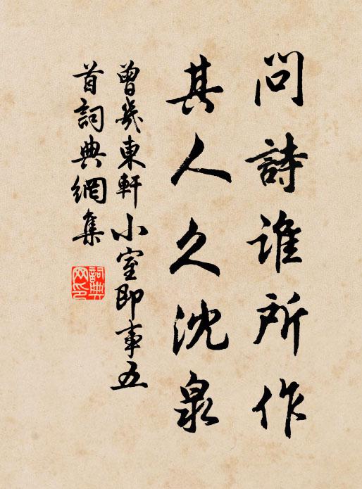 曾几问诗谁所作，其人久沈泉书法作品欣赏