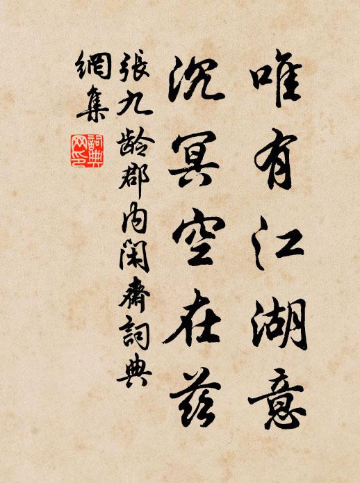 张九龄唯有江湖意，沉冥空在兹书法作品欣赏