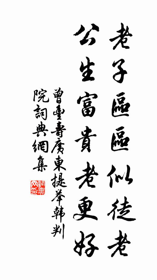 曾丰老子区区似徒老，公生富贵老更好书法作品欣赏