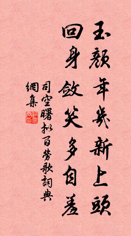 司空曙玉颜年几新上头，回身敛笑多自羞书法作品欣赏
