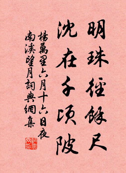 杨万里明珠径余尺，沈在千顷陂书法作品欣赏