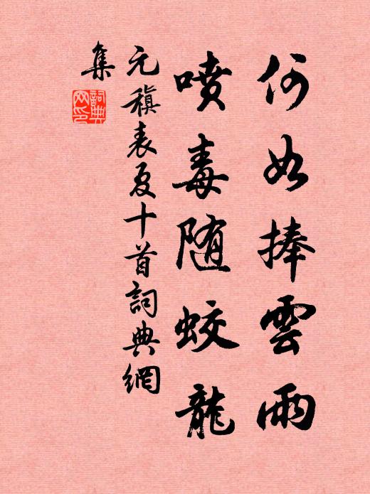 元稹何如捧云雨,喷毒随蛟龙书法作品欣赏