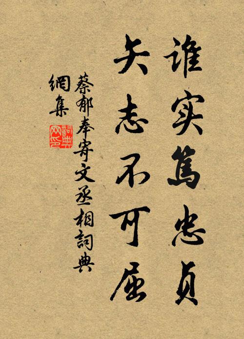蔡郁谁实笃忠贞，矢志不可屈书法作品欣赏
