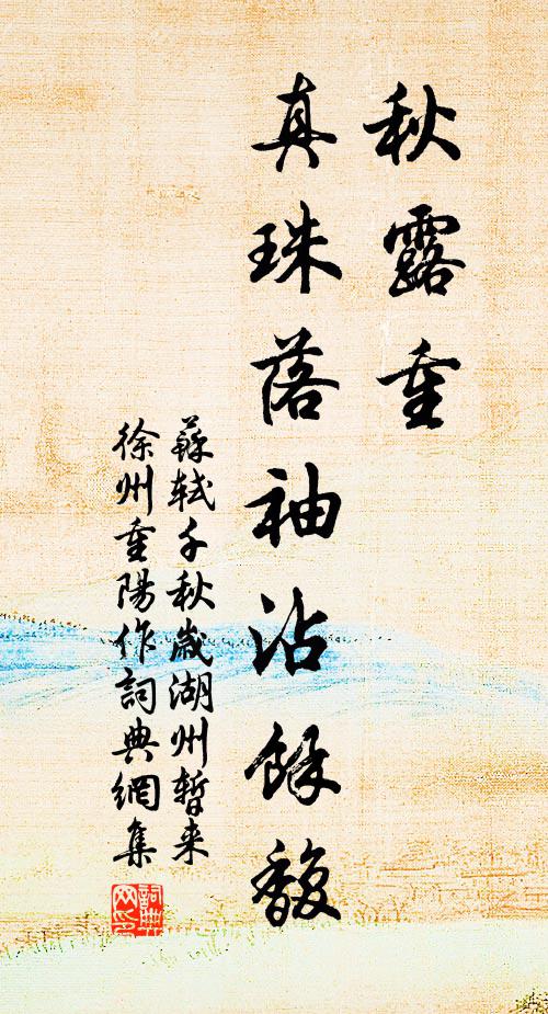 苏轼秋露重，真珠落袖沾馀馥书法作品欣赏