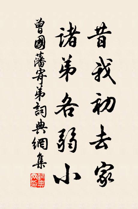 曾国藩昔我初去家，诸弟各弱小书法作品欣赏