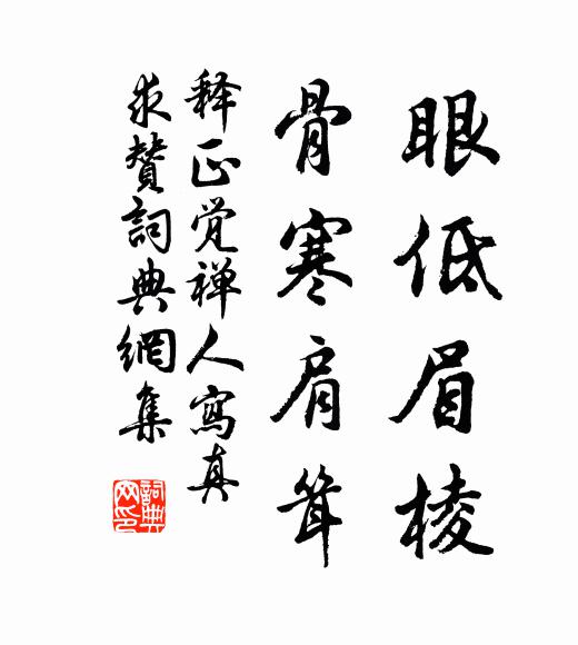 释正觉眼低眉棱，骨寒肩耸书法作品欣赏