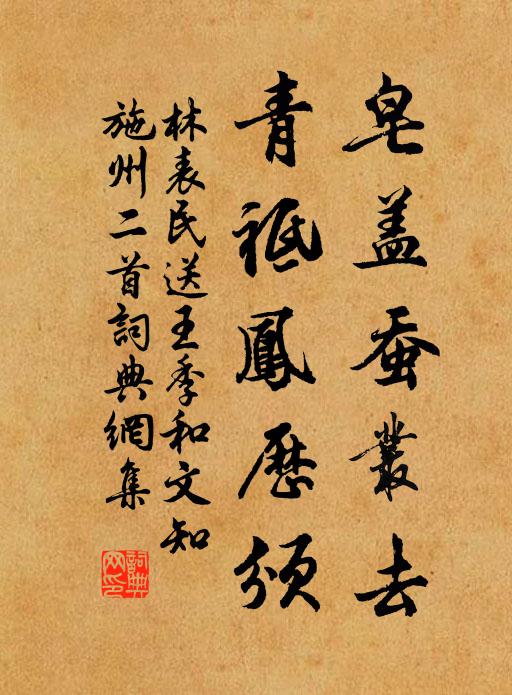 林表民皂盖蚕丛去，青祗凤历颁书法作品欣赏