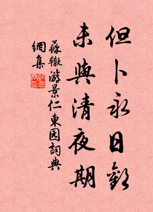 苏辙但卜永日欢，未与清夜期书法作品欣赏