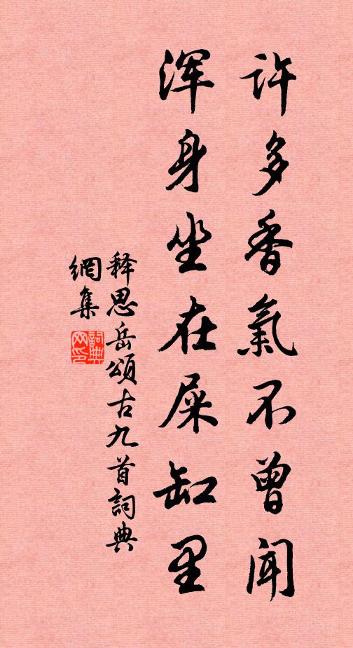 释思岳许多香气不曾闻，浑身坐在屎缸里书法作品欣赏