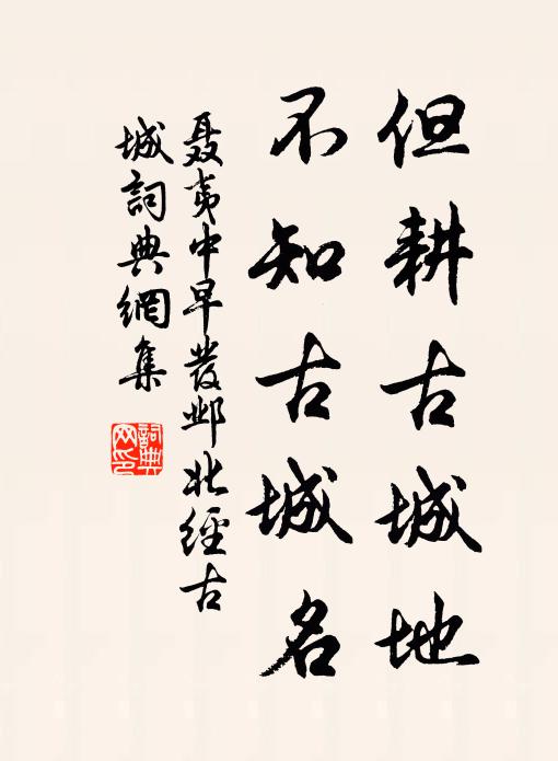 聂夷中但耕古城地，不知古城名书法作品欣赏