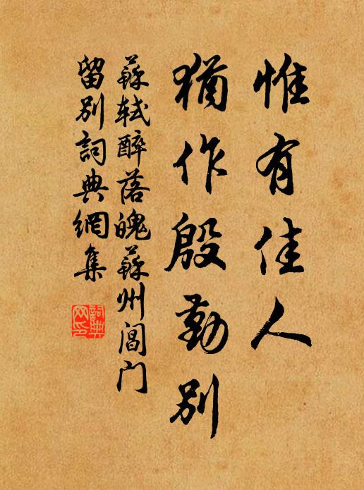 苏轼惟有佳人，犹作殷勤别书法作品欣赏