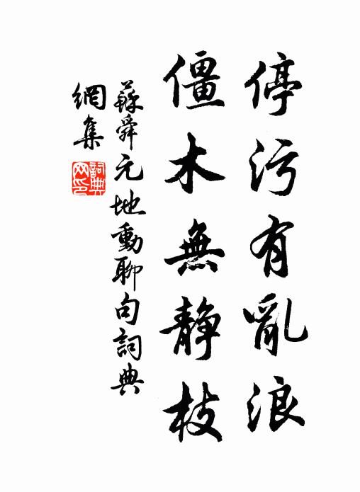 苏舜元停污有乱浪,僵木无静枝书法作品欣赏
