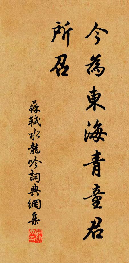 苏轼今为东海青童君所召书法作品欣赏