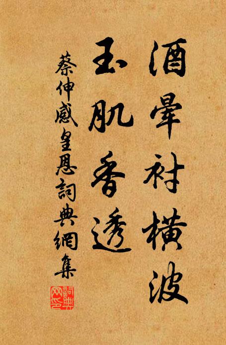 蔡伸酒晕衬横波，玉肌香透书法作品欣赏